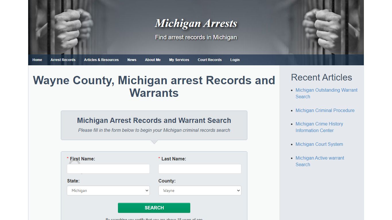 Wayne County, Michigan arrest Records and Warrants