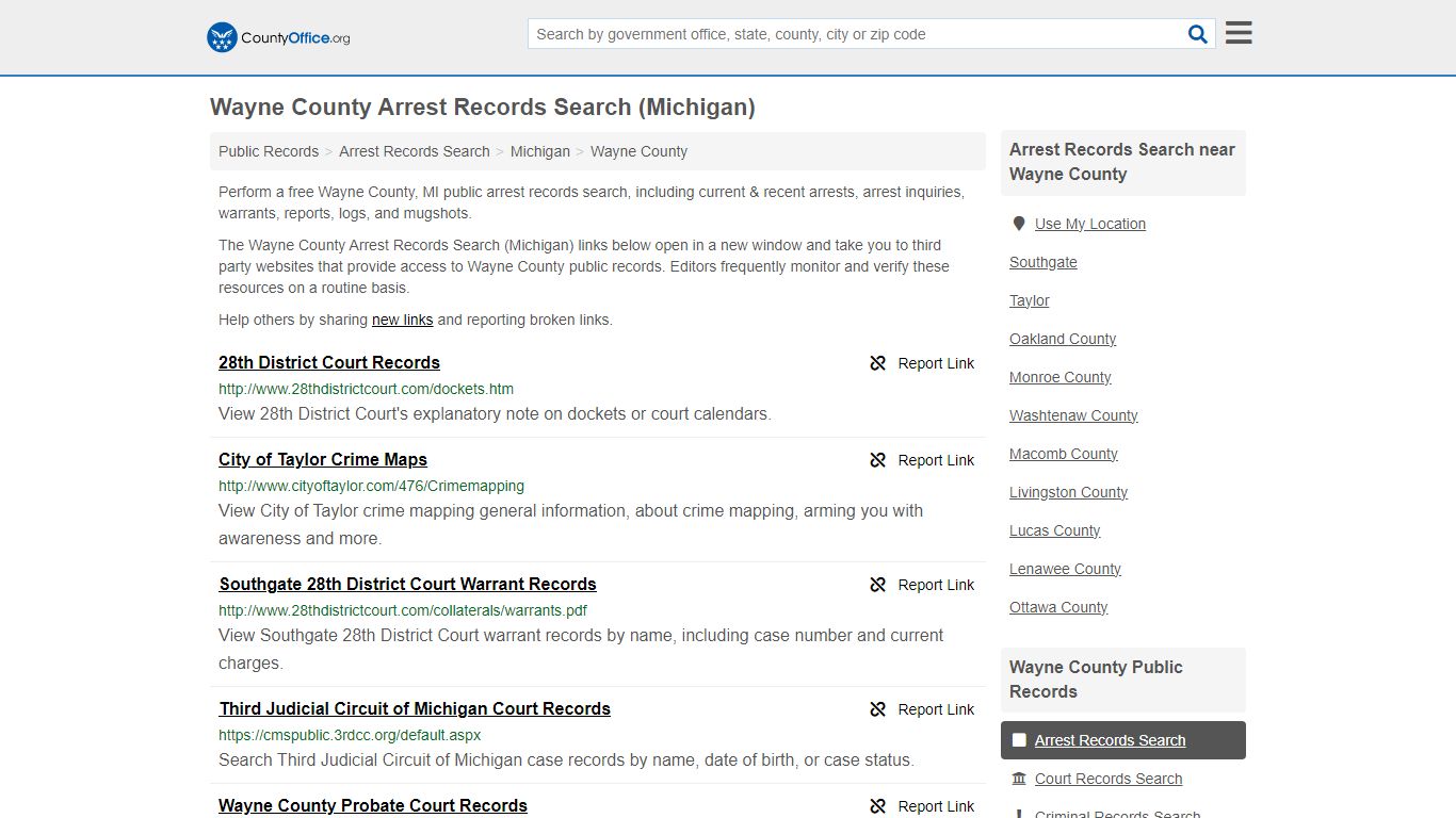 Arrest Records Search - Wayne County, MI (Arrests & Mugshots)